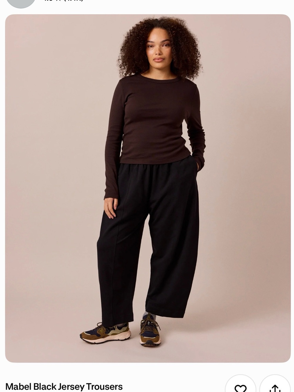 Mabel Black Jersey Trousers — Relaxed Wide-Leg NWT